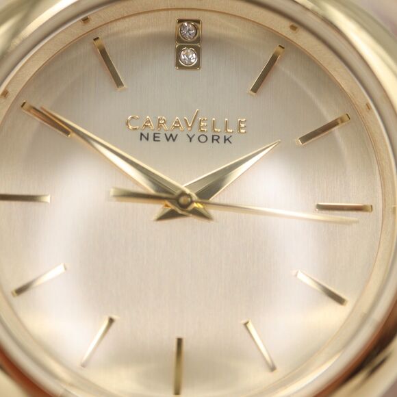 Caravelle New York Womens Gold Tone Pearl Plastic Bangle 44L136 w New Battery main image 9